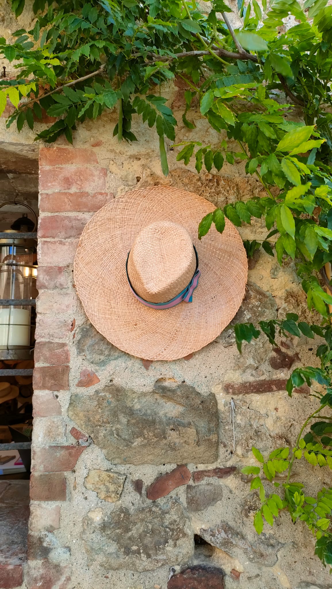 Fedora tesa larga Raffia